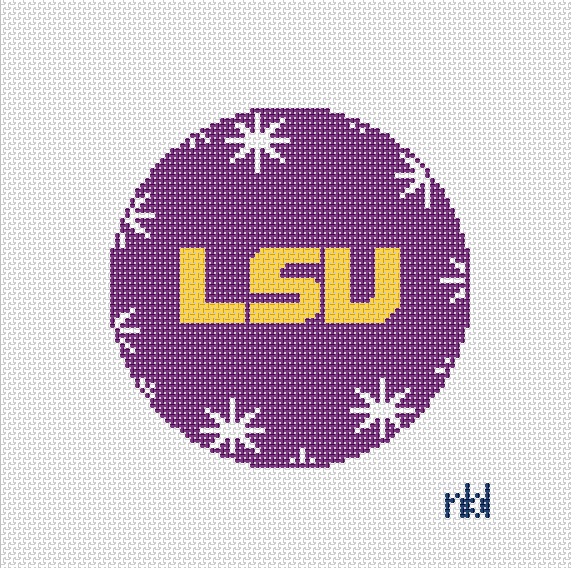 Needlepoint by Laura LSU Snowflake Christmas Ball