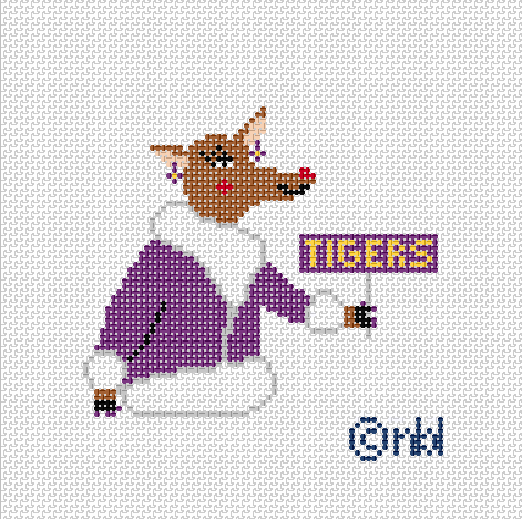 Needlepoint by Laura LSU Reindeer Girl