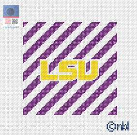 Needlepoint by Laura LSU Stripe Canvas