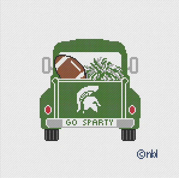 Needlepoint by Laura Michigan State Vintage Truck