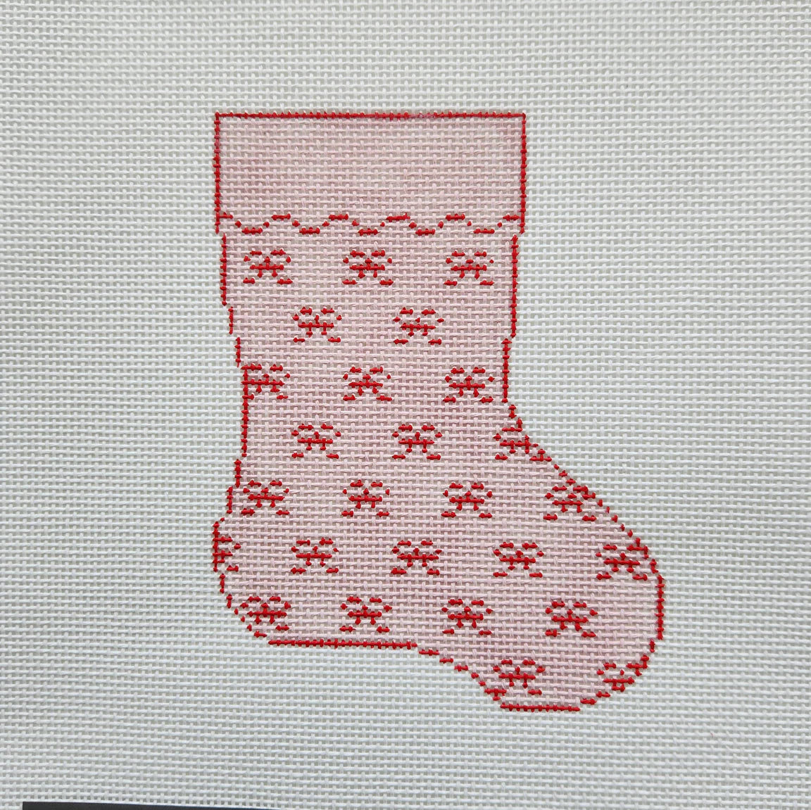 Silver Stitch Mini Bows Christmas Stocking - Pink