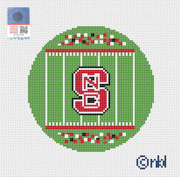 Needlepoint by Laura North Carolina State Football Field Round