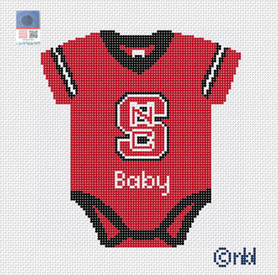 Needlepoint by Laura North Carolina State Baby Onesie