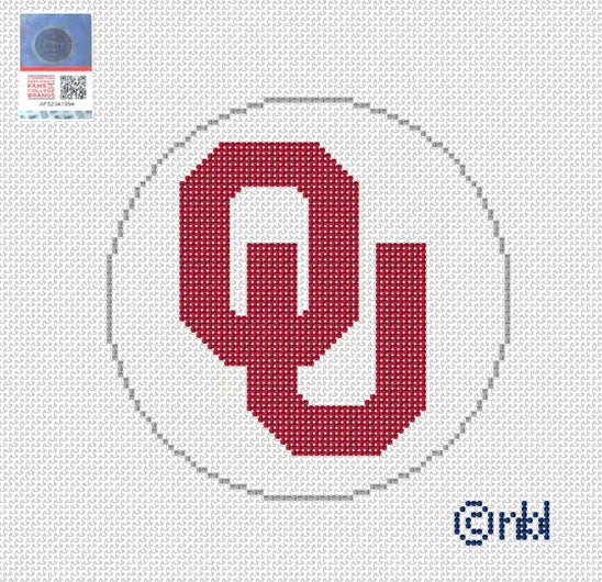 Needlepoint by Laura Oklahoma logo round White