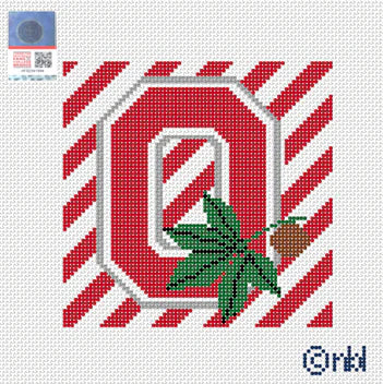 Needlepoint by Laura Ohio State Stripe Canvas