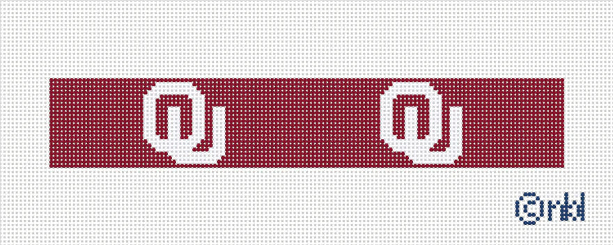 Needlepoint by Laura Oklahoma Key Fob