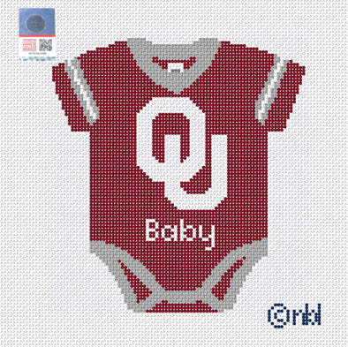 Needlepoint by Laura Oklahoma Baby Onesie