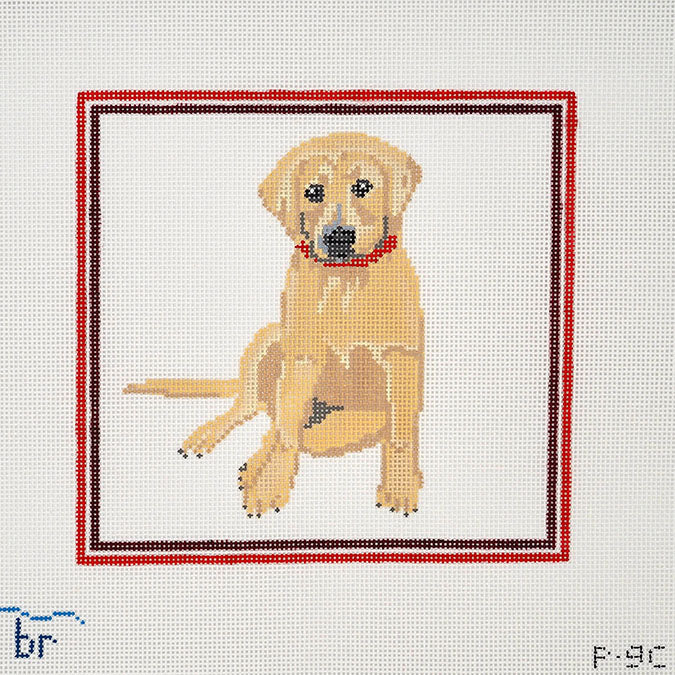 Blue Ridge Stitchery Yellow Lab - Red Frame