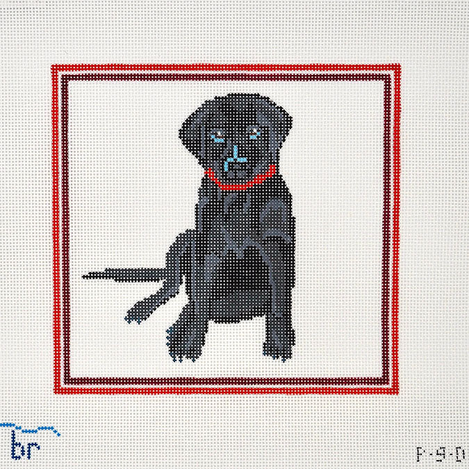 Blue Ridge Stitchery Black Lab - Red Frame