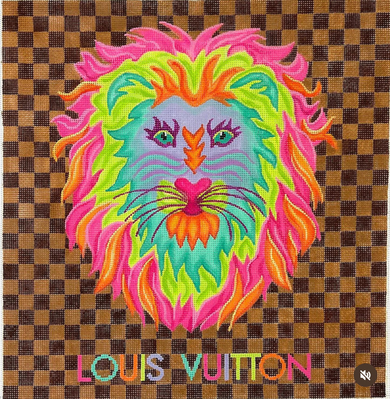Kate Dickerson PL-573 Fantasy Designer Scarf - LV Colorful Lion