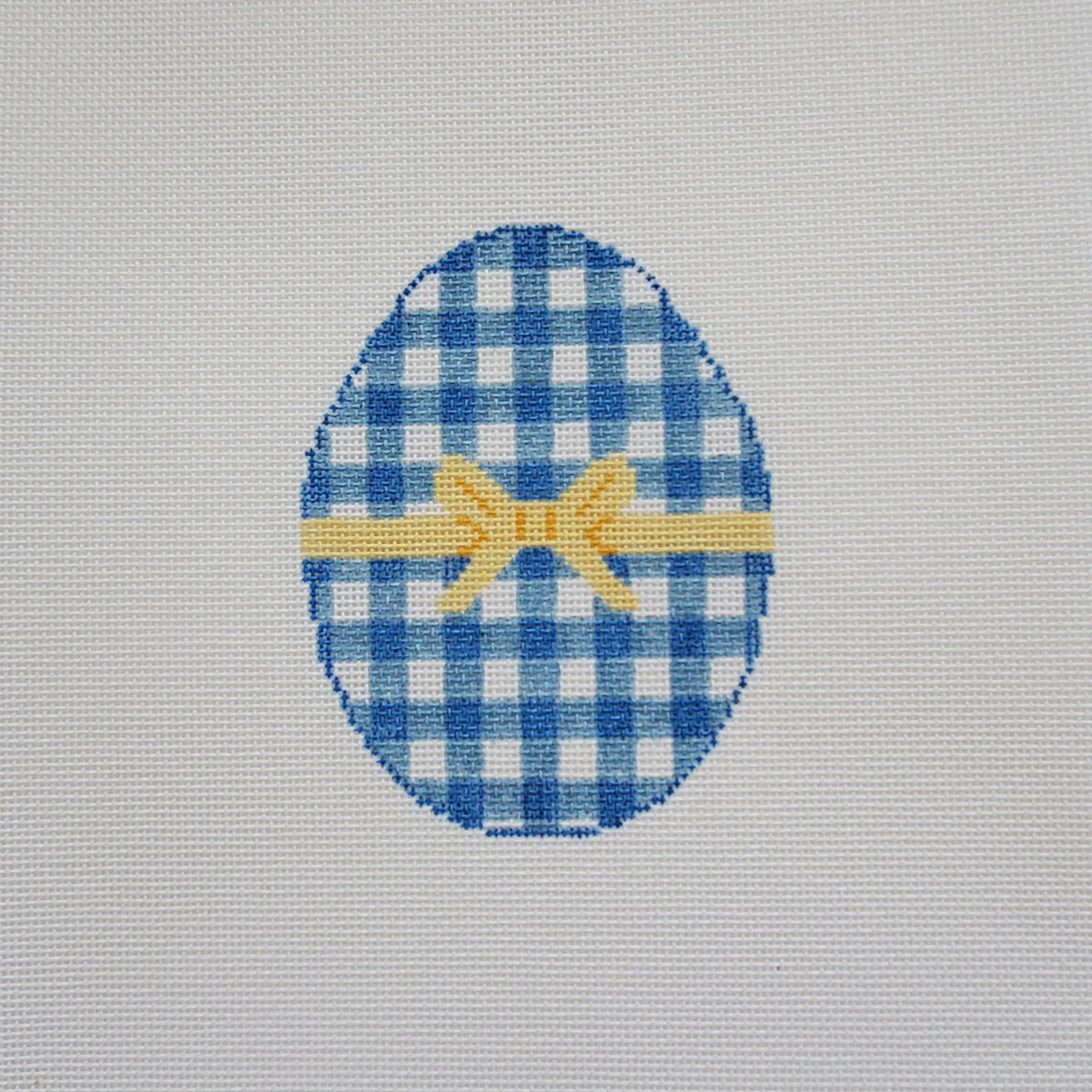 Silver Stitch Gingham Eggs - Blue