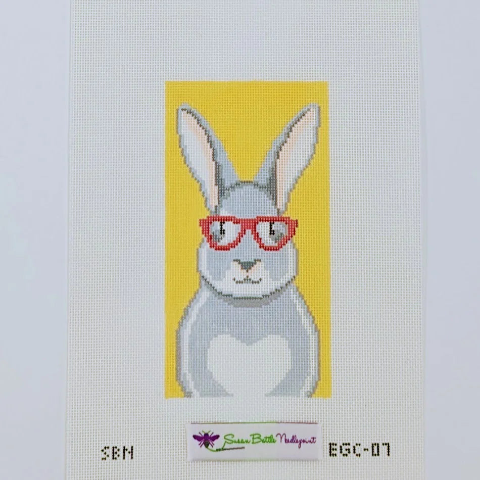 Susan Battle EGC07 Bunny with Glasses Eyeglass Case