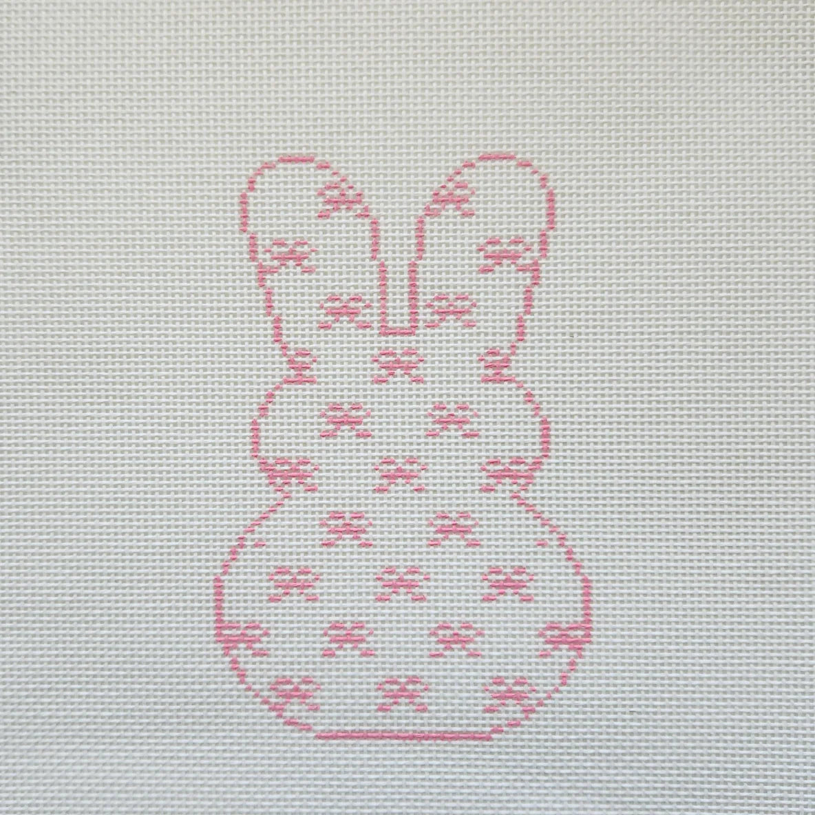 Silver Stitch Bows Bunny - Pink