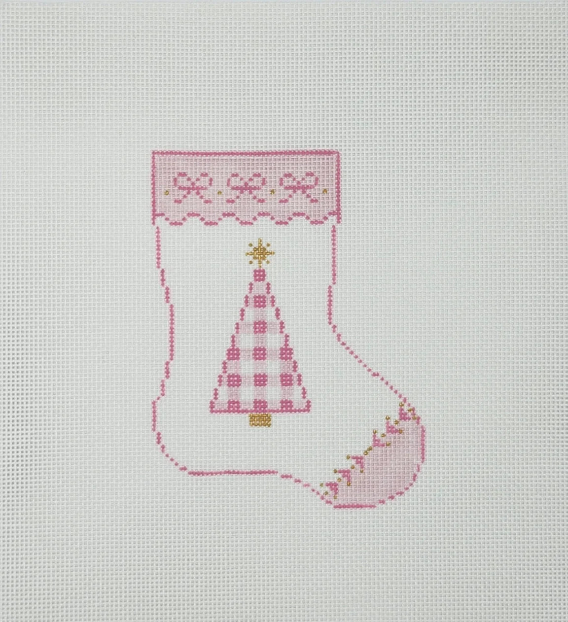 Silver Stitch Mini Christmas Stocking - Pink