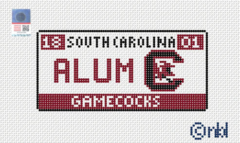 Needlepoint by Laura South Carolina License Plate - ALUMNI