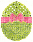 Kelly Clark KEA37-18 Chartreuse Ribbon Egg