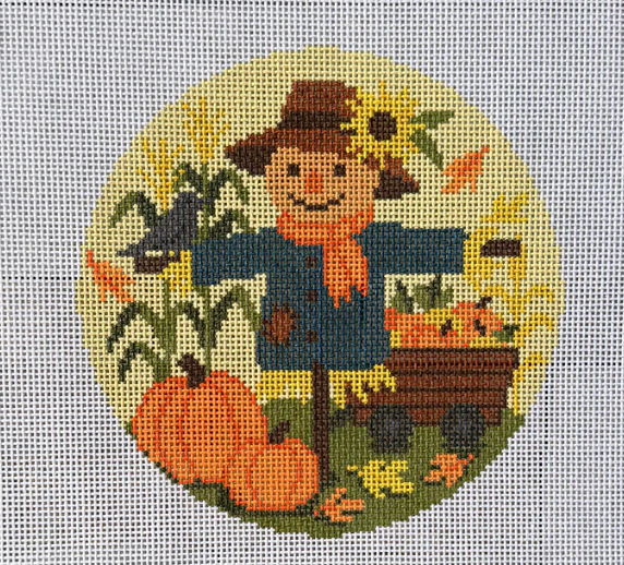 Ashley Evans Designs F-403 Scare-cutie – Hand Painted Fall Scarecrow Needlepoint Canvas