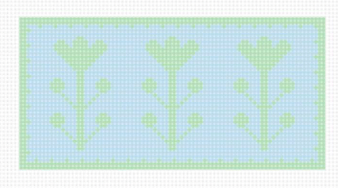 Nash and Daughters ND-164 | Blue &amp; Green Block Print Flower B - Clutch Insert