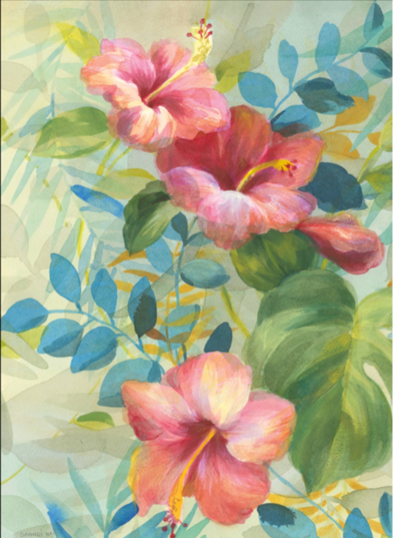 Oasis Needlepoint  B23 Hibiscus Garden