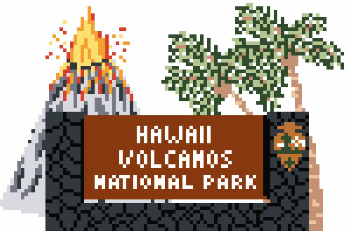 Fire and Iris FI-NP-HV.S Hawaii Volcanoes Sign