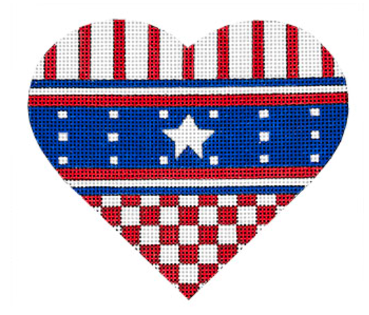 Melissa Shirley 2357B R-W-B Checkered Star Heart