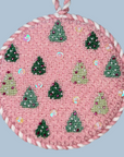 Nash and Daughters ND-13 Pink Trees Round Ornament and Stitch Guide