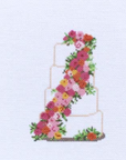 Nash and Daughters ND-105 Orange and Pink Flowers Wedding Cake Needlepoint Canvas