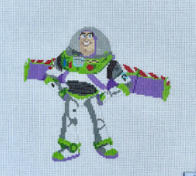 2 Busy Needlepointing Space Ranger