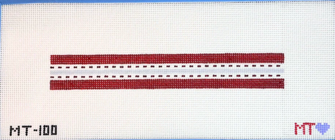 The Painted Stitch MT-100 Red Stripe Key Fob