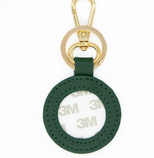 Planet Earth  Key Fob Forest Green with Gold Hardware
