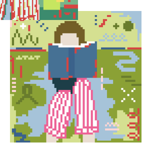 Atlantic Blue ABC-SS11 Reading Girl Brunette