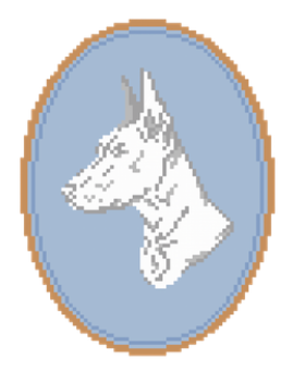 Atlantic Blue RS-260 Doberman Cameo