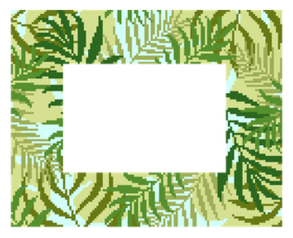 Atlantic Blue AMD-96 Palm Leaves Frame