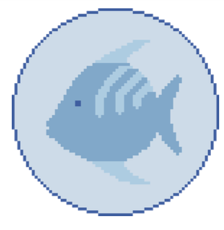 Atlantic Blue MPB-607 Tropical Fish Round