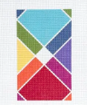 Jeni Sandberg Rainbow Square Sunglasses Case / Wallet Needlepoint Canvas