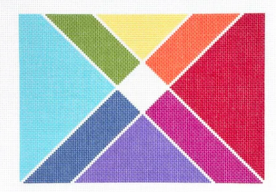 Jeni Sandberg Rainbow Square Clutch Needlepoint Canvas