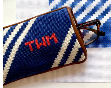 Little Stitches Sport Stripe Eyeglasses Case - Includes Monogram Chart