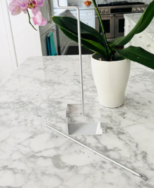 Minted Monogram Acrylic ornament stand with Silver Rod and Hook