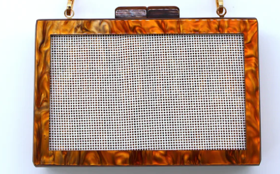 Bexar Needleworks Smokey Caramel Acrylic Clutch