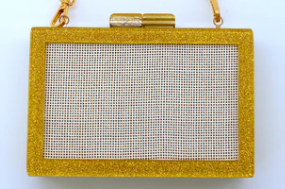 Bexar Needleworks Glittery Gold Acrylic Clutch