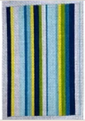 Kristine Kingston PPC-05 Passport Cover - Happy Stripes Blue Green Yellow