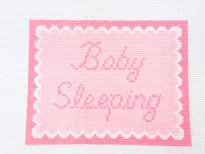 SLS Needlepoint Baby Sleeping Pink
