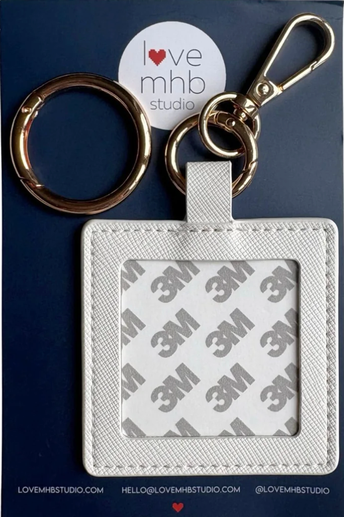 Lovemhbstudio Self-Finishing Leather Charm White (Square)