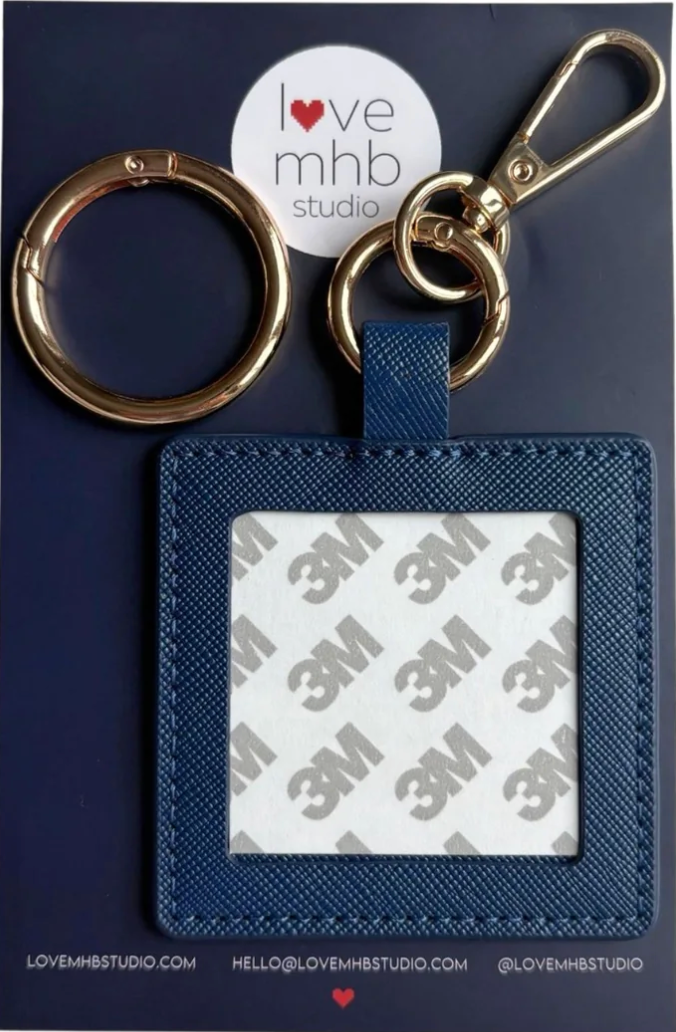 Lovemhbstudio Self-Finishing Leather Charm Navy (Square)