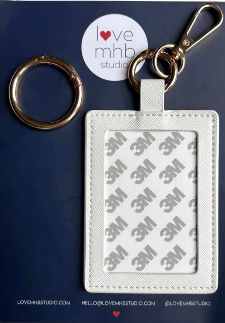 Lovemhbstudio Self-Finishing Leather Charm White (Rectangle)