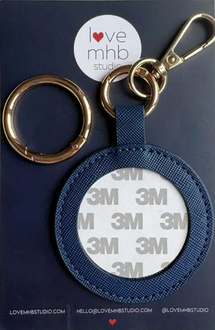 Lovemhbstudio Self-Finishing Leather Charm Navy (Round)