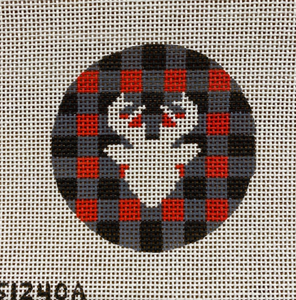 Stitch It's SI-240A - Deer on Red and Black Check Round