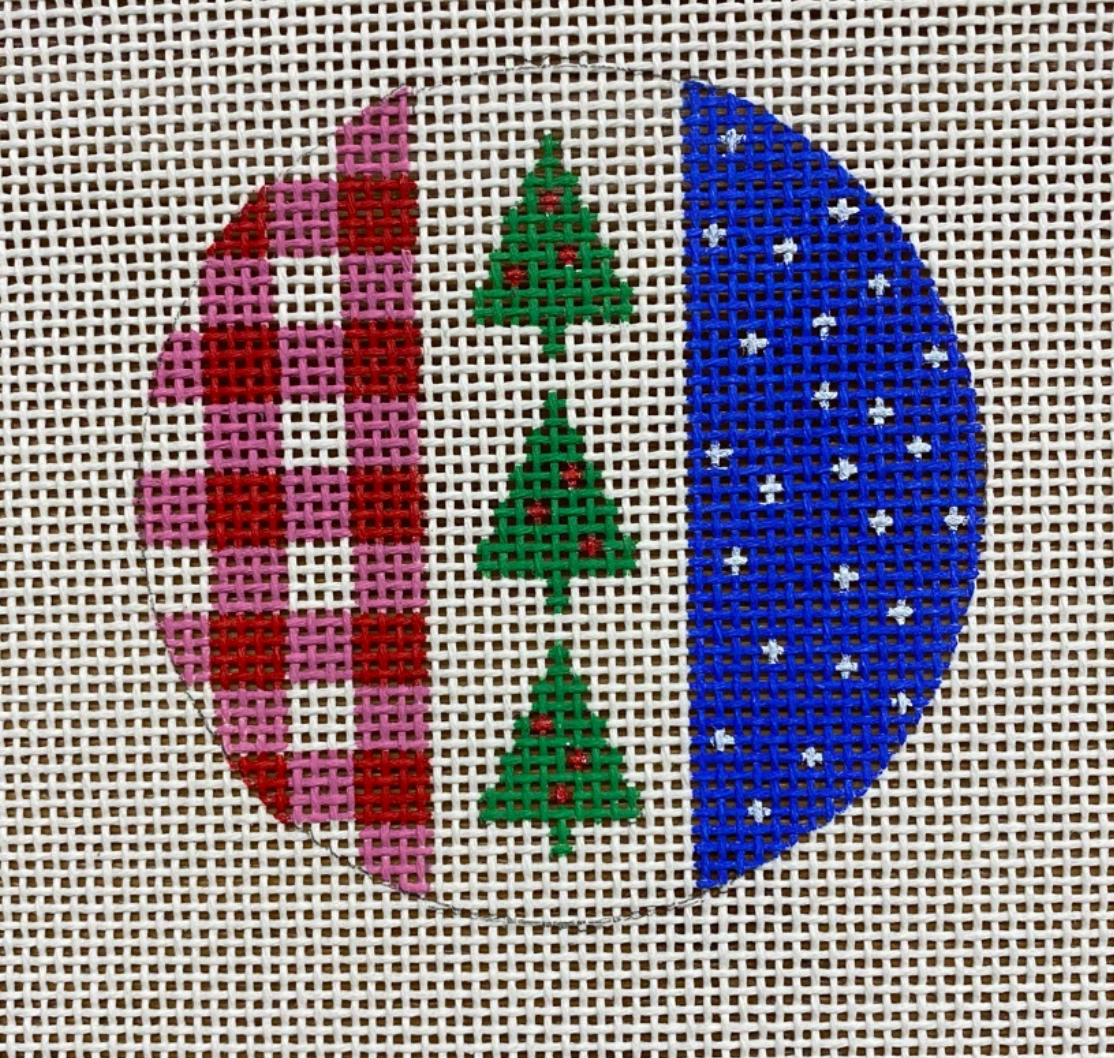 Stitch It's SI-240O -Trees with Pink Check and Blue Round