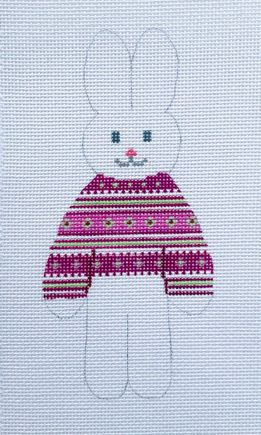 Stitch It's SI-225G - Pink and Green Sweater Bunny