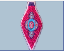 Nash and Daughters ND-195 Mid-century Mod Ornament-pink and purple